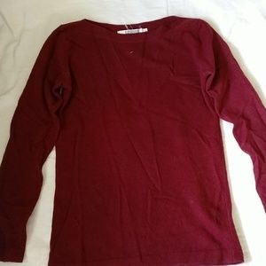 Dark red maroon boatneck sweater